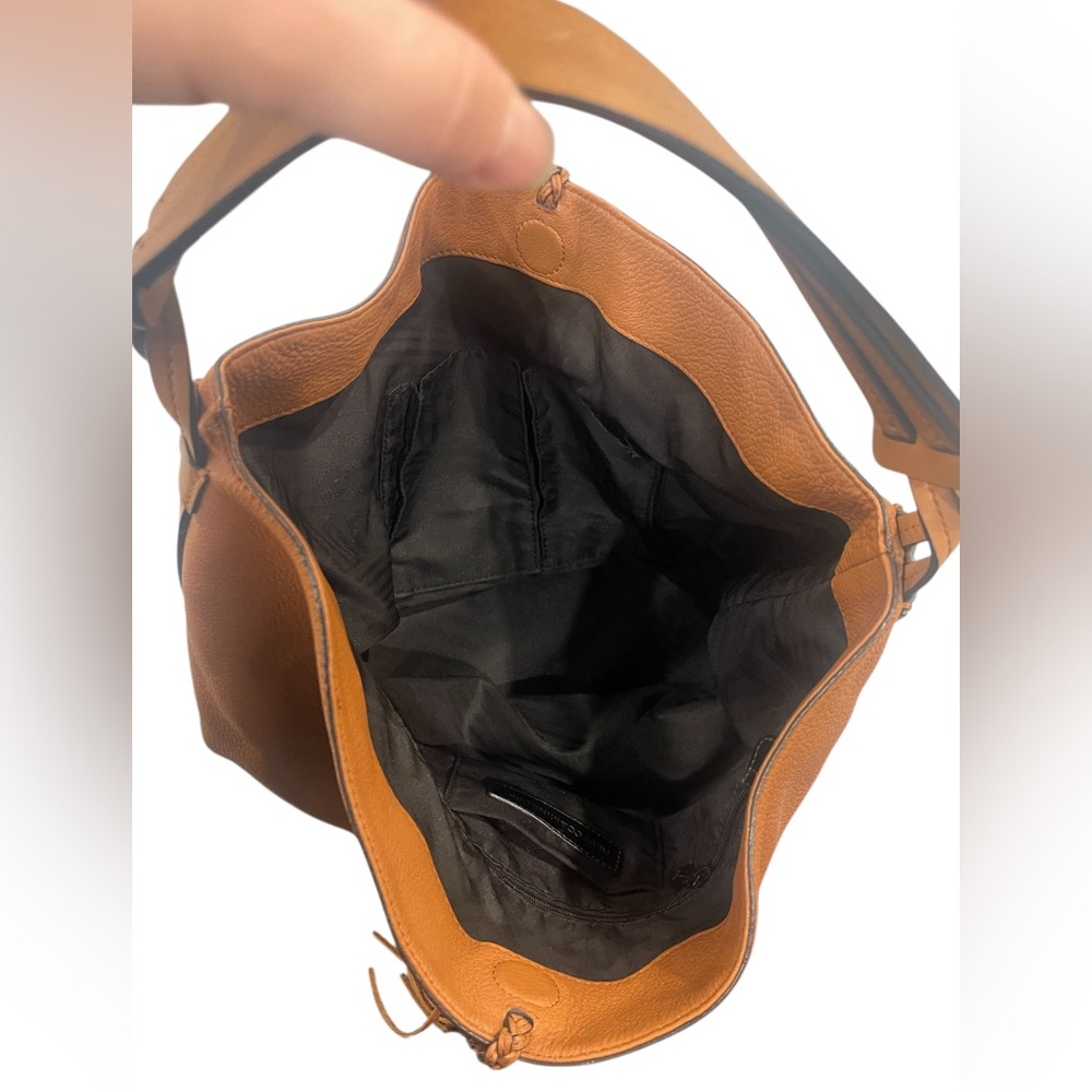 Rebecca Minkoff Isobel Pebbled Soft Leather Hobo Shoulder Purse Camel Brown - Picture 6 of 15
